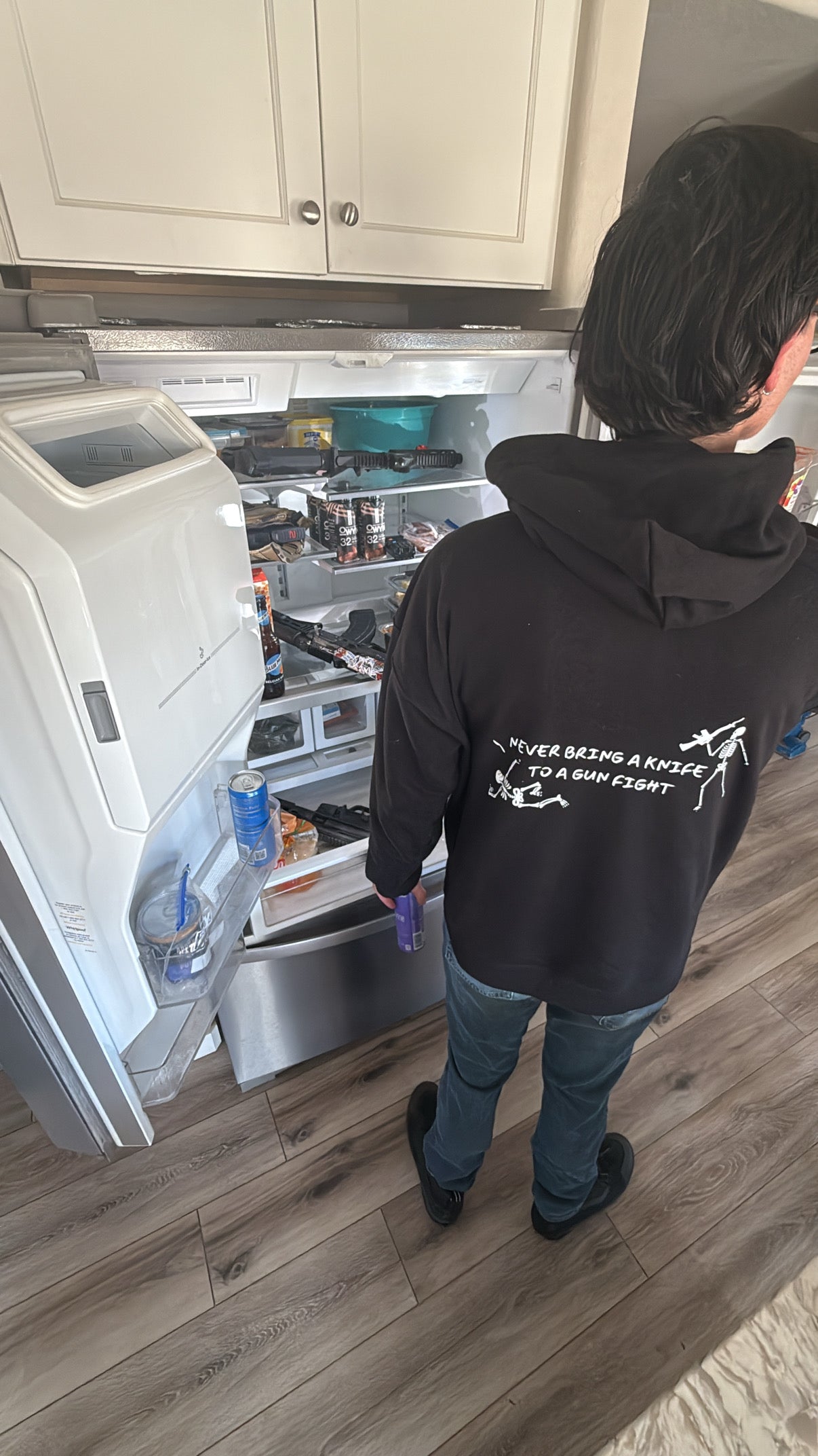 Never Bring A Knife To A Gun Fight Oversized Hoodie