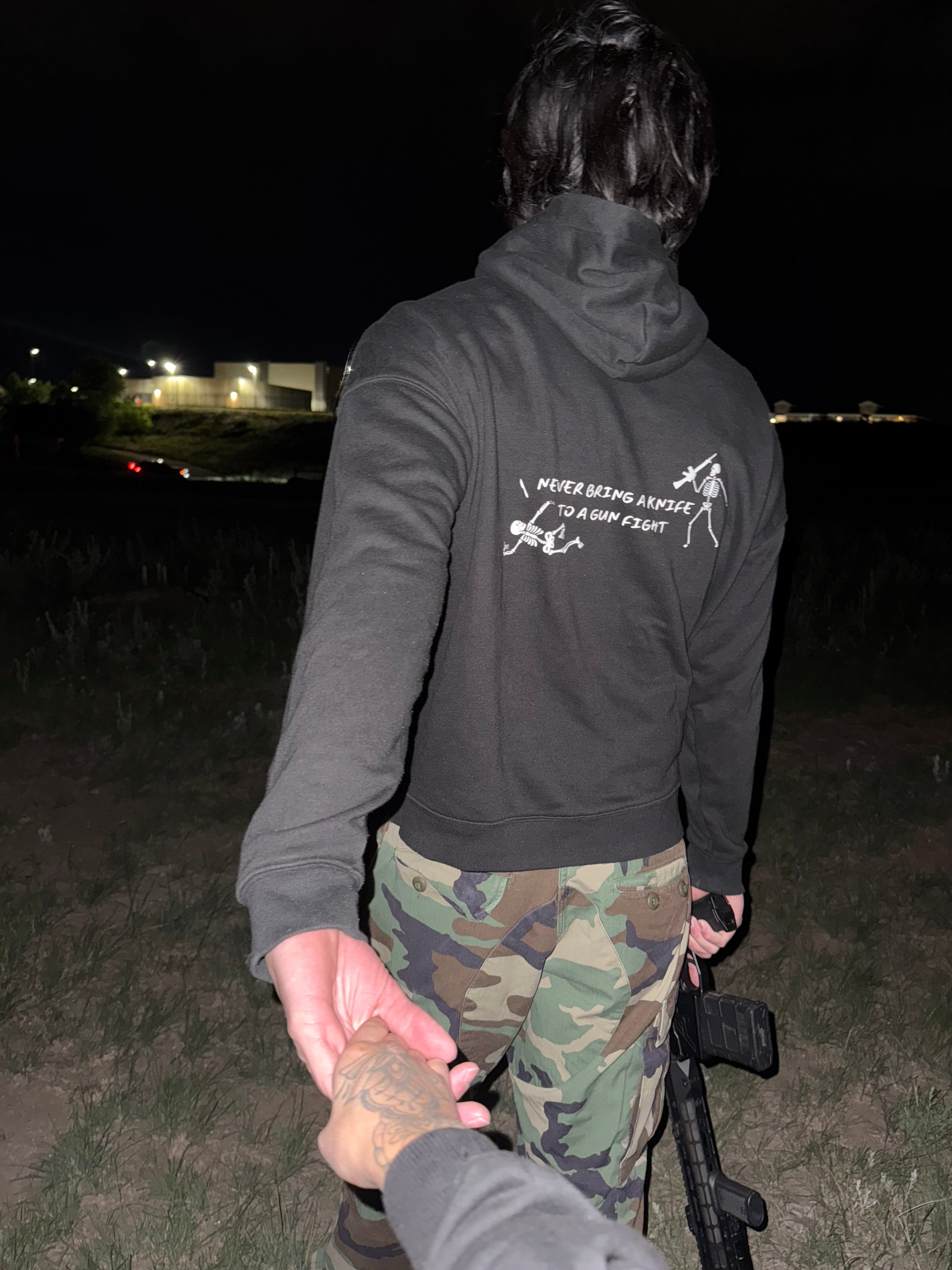 Never Bring A Knife To A Gun Fight Oversized Hoodie